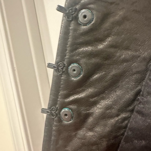 Affliction “Black Premium” Genuine Leather Studded Moto Vest - Picture 4 of 7